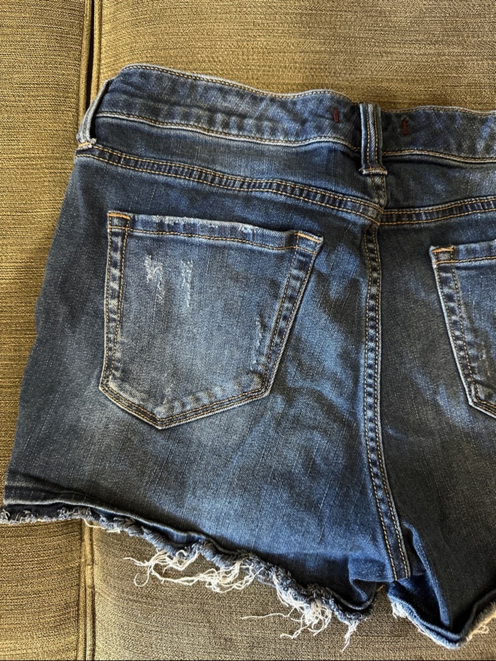 Dear John Dark Blue Distressed Denim Cutoff Shorts - Picture 6 of 7